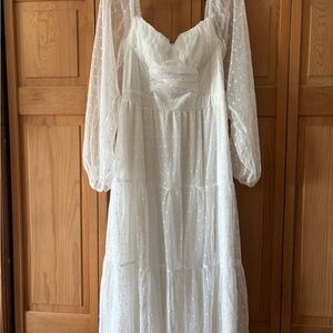 Lulu's White Long Sleeve Dress